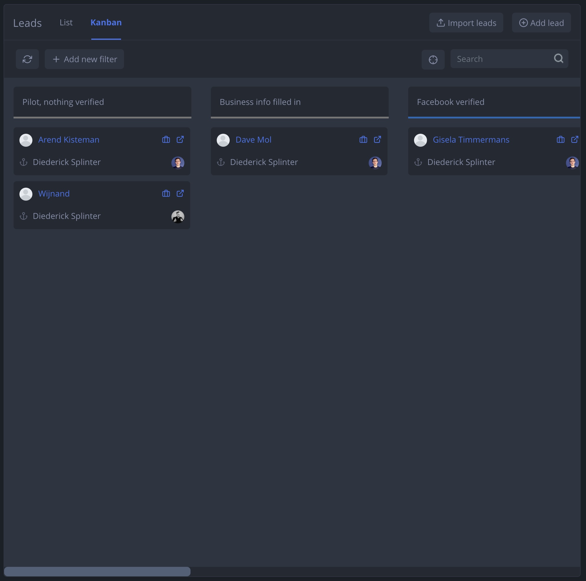 NIZU Leads App Screenshot