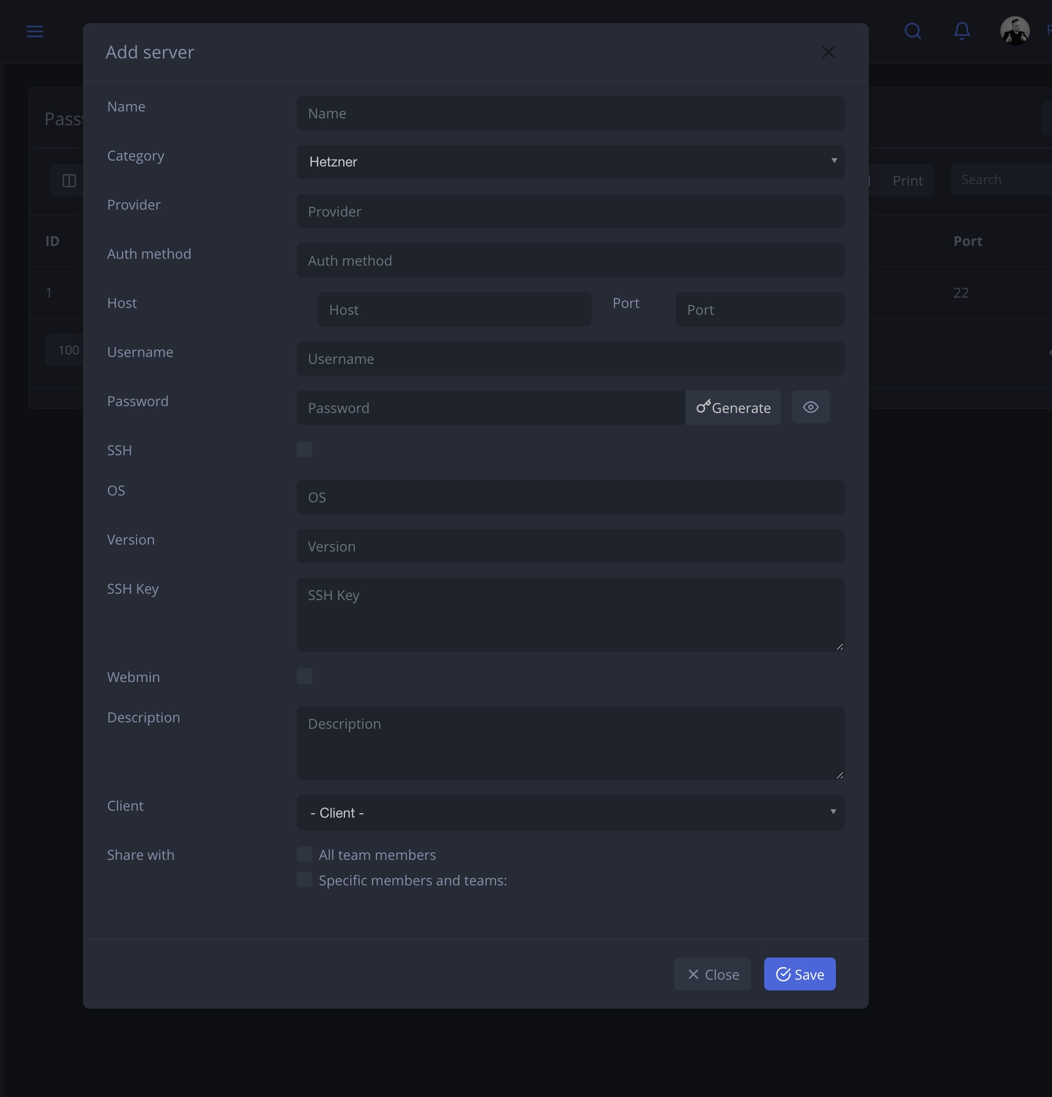 NIZU Password Manager App Screenshot