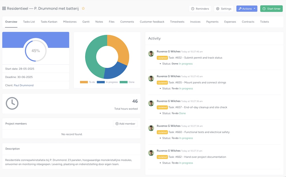 Apps conectadas ao NIZU Projetos modo claro