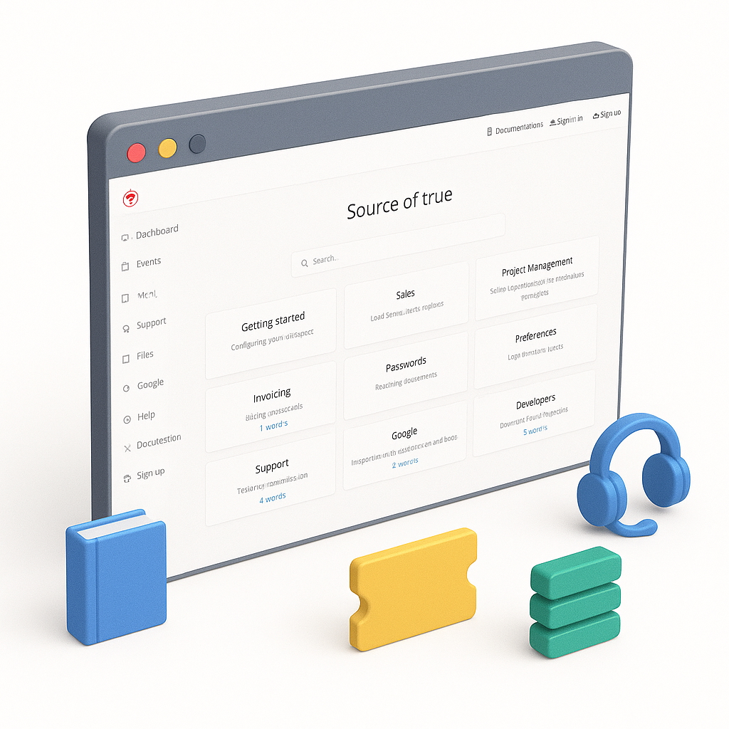 Documentation NIZU Screenshot in isometric way and 3D icons